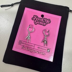 Feed me gems I love you hoops-silver